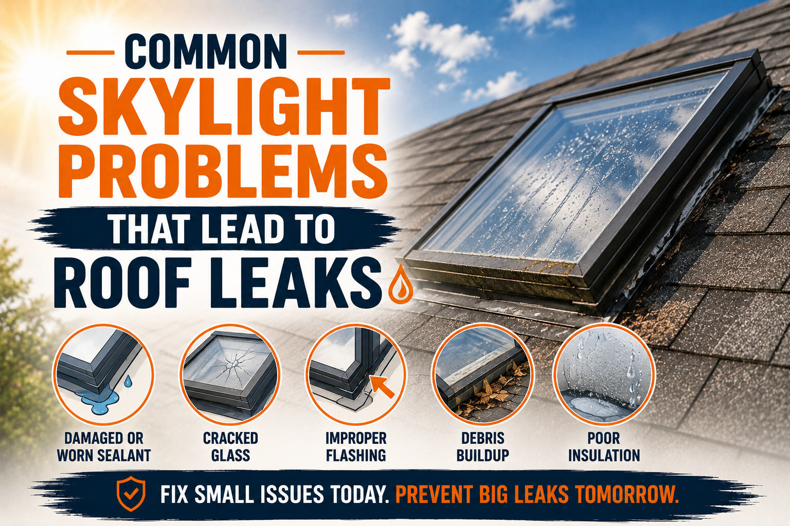 Common Skylight Problems That Lead to Roof Leaks