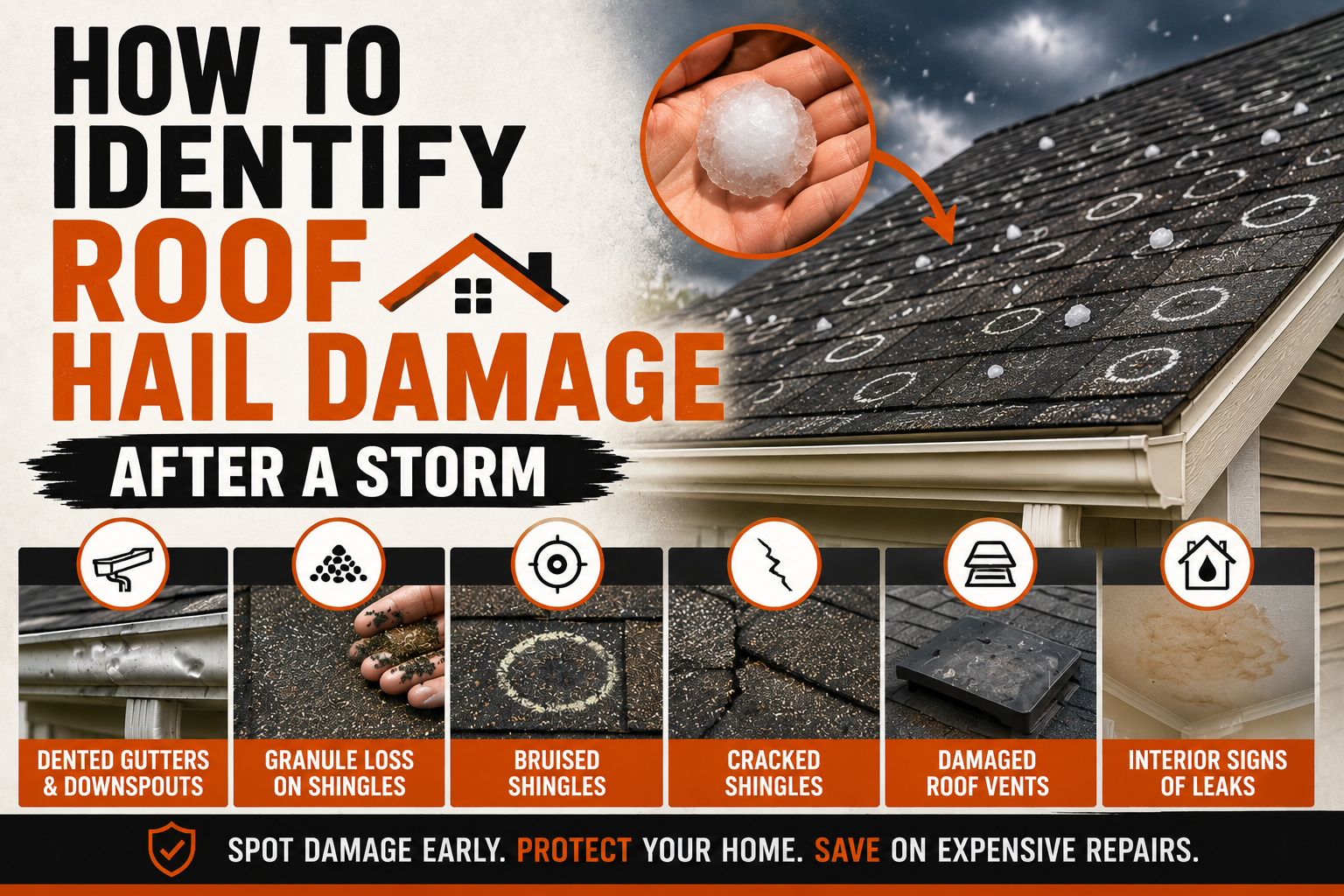 How to Identify Roof Hail Damage After a Storm 1