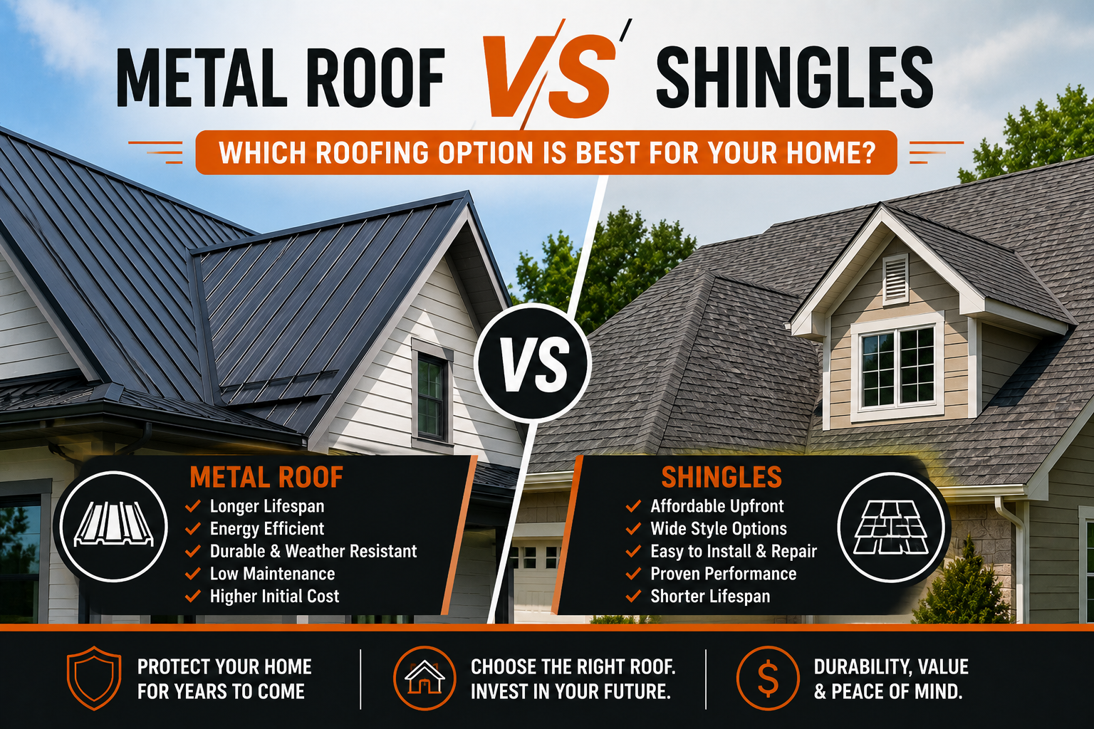 Metal Roof vs Shingles: Which Roofing Option Is Best for Your Home?