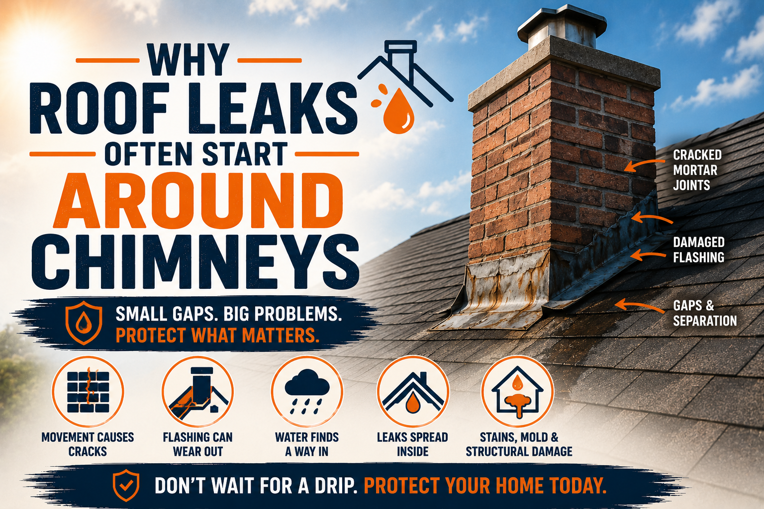 Why Roof Leaks Often Start Around Chimneys