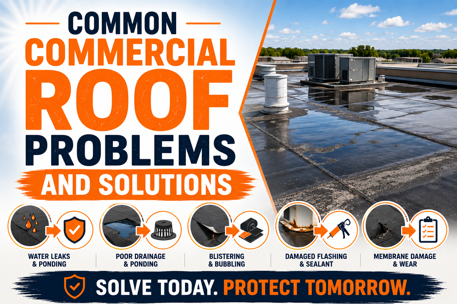 Common Commercial Roof Problems and Solutions