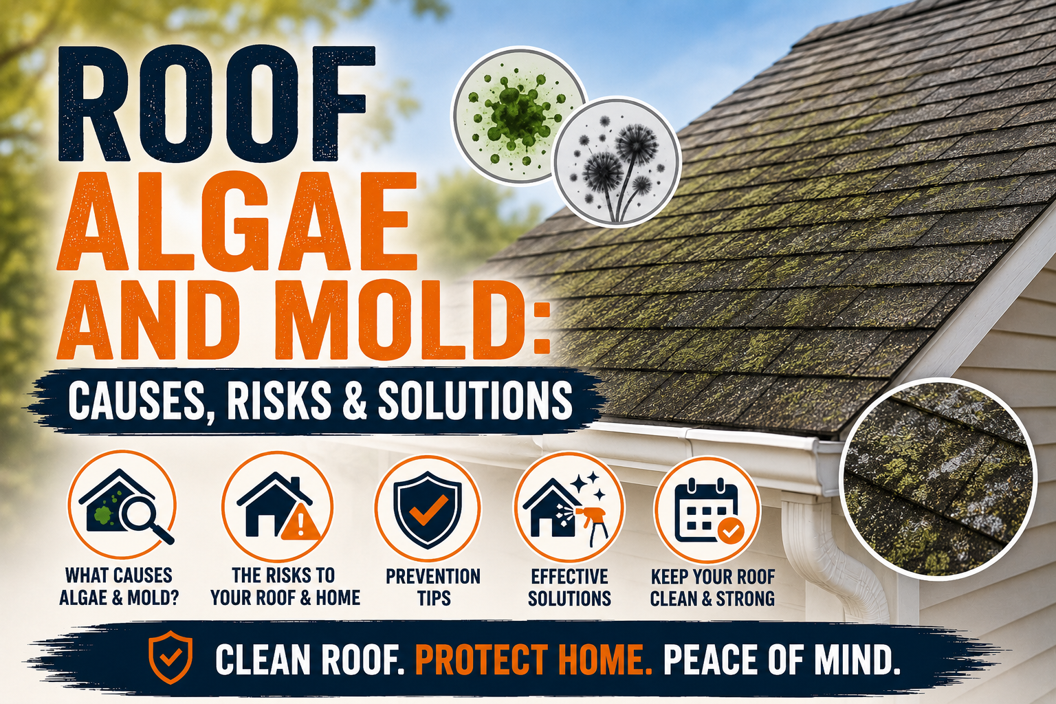 Roof Algae and Mold - Causes, Risks & Solutions