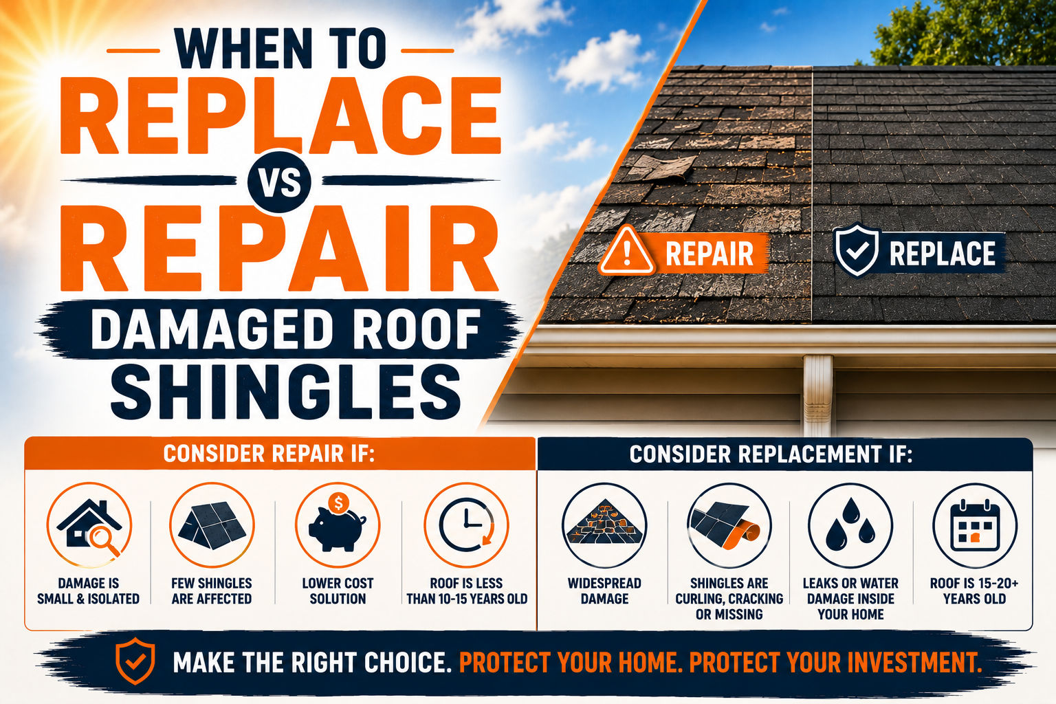 When to Replace vs Repair Damaged Roof Shingles