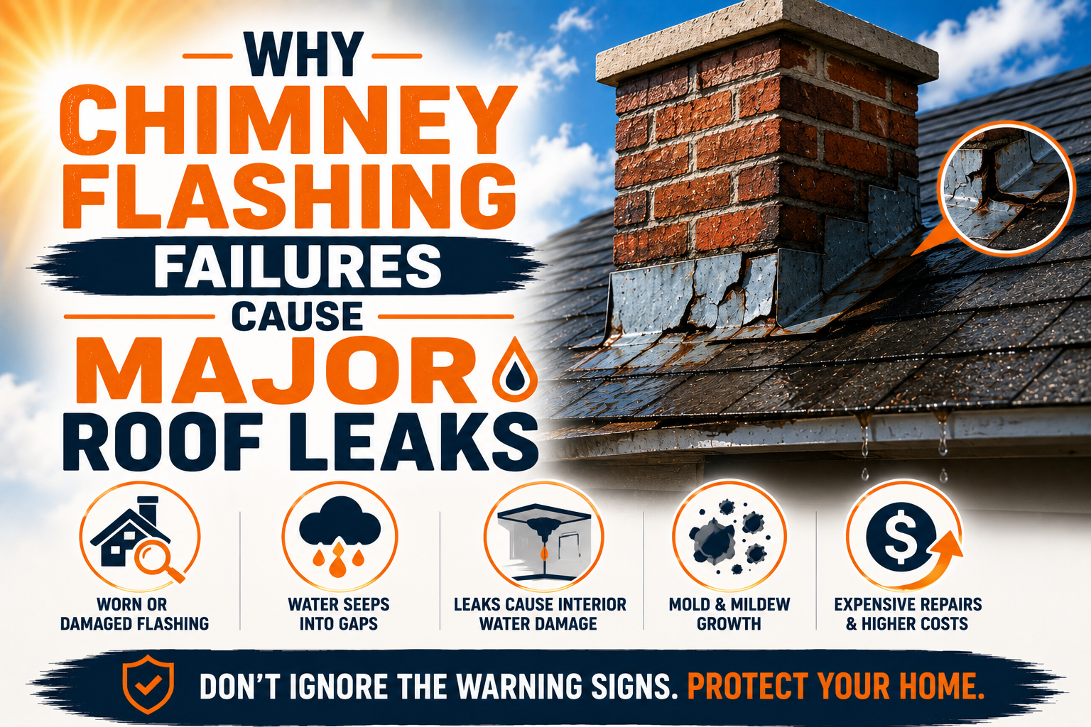 Why Chimney Flashing Failures Cause Major Roof Leaks