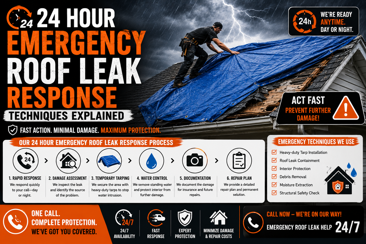 24 Hour Emergency Roof Leak Response Techniques Explained