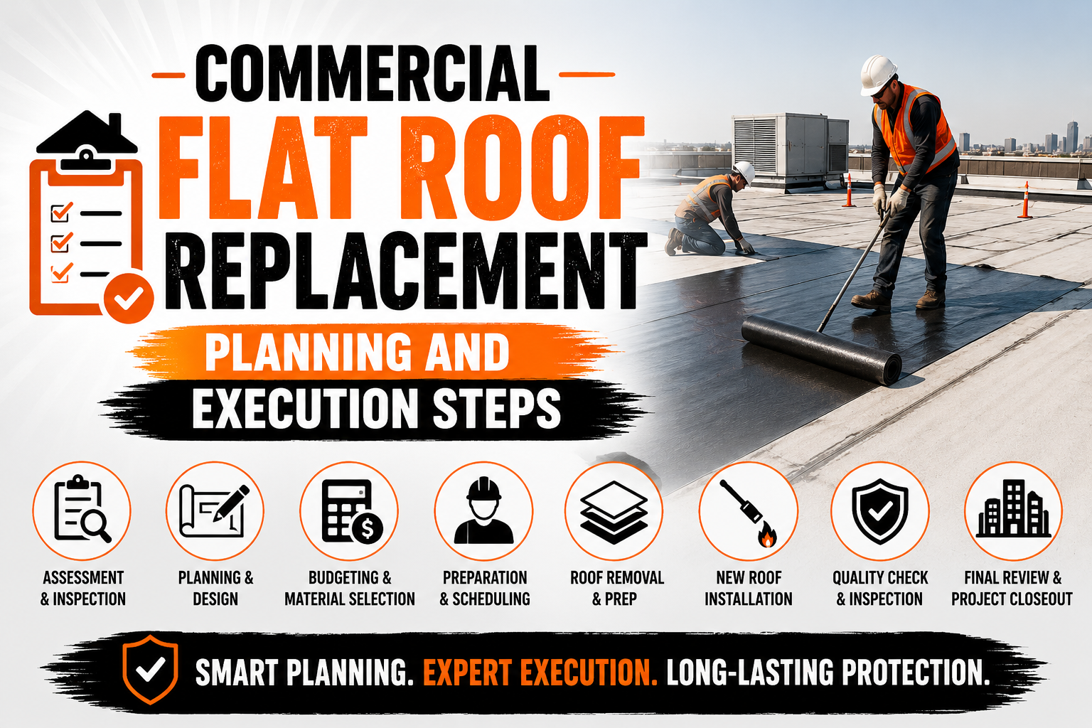 Commercial Flat Roof Replacement Planning and Execution Steps