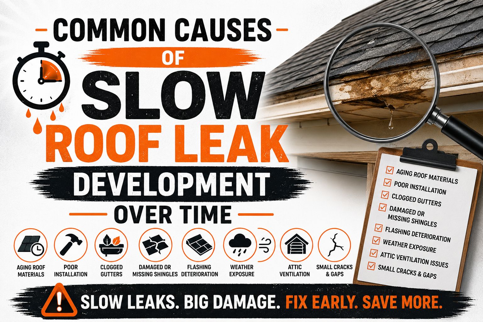 Common Causes of Slow Roof Leak Development Over Time