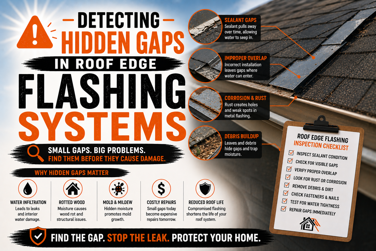 Detecting Hidden Gaps in Roof Edge Flashing Systems