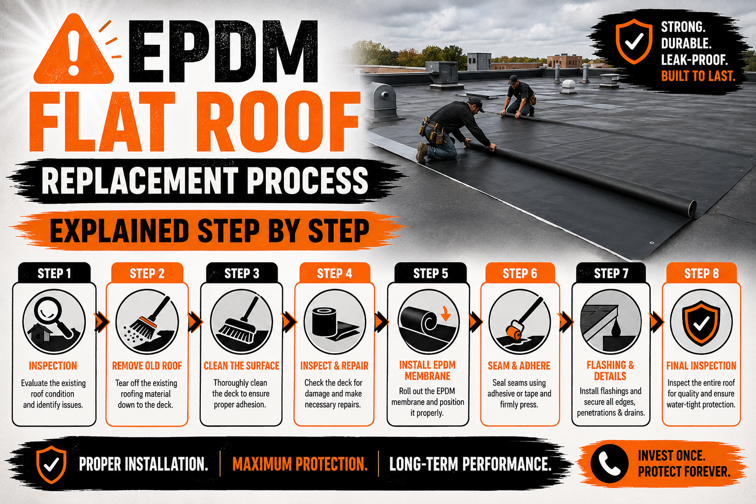 EPDM Flat Roof Replacement Process Explained Step by Step