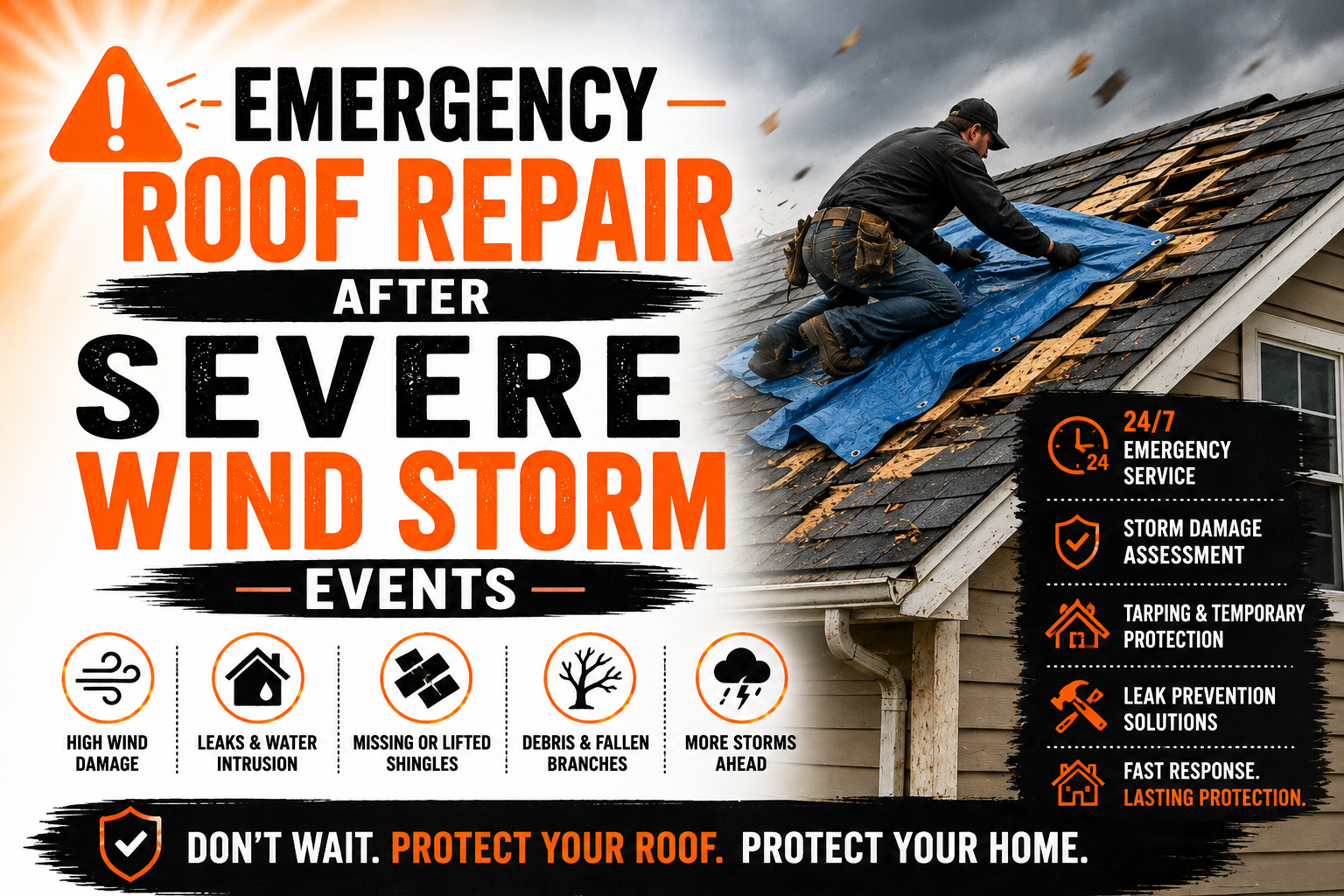 Emergency Roof Repair After Severe Wind Storm Events
