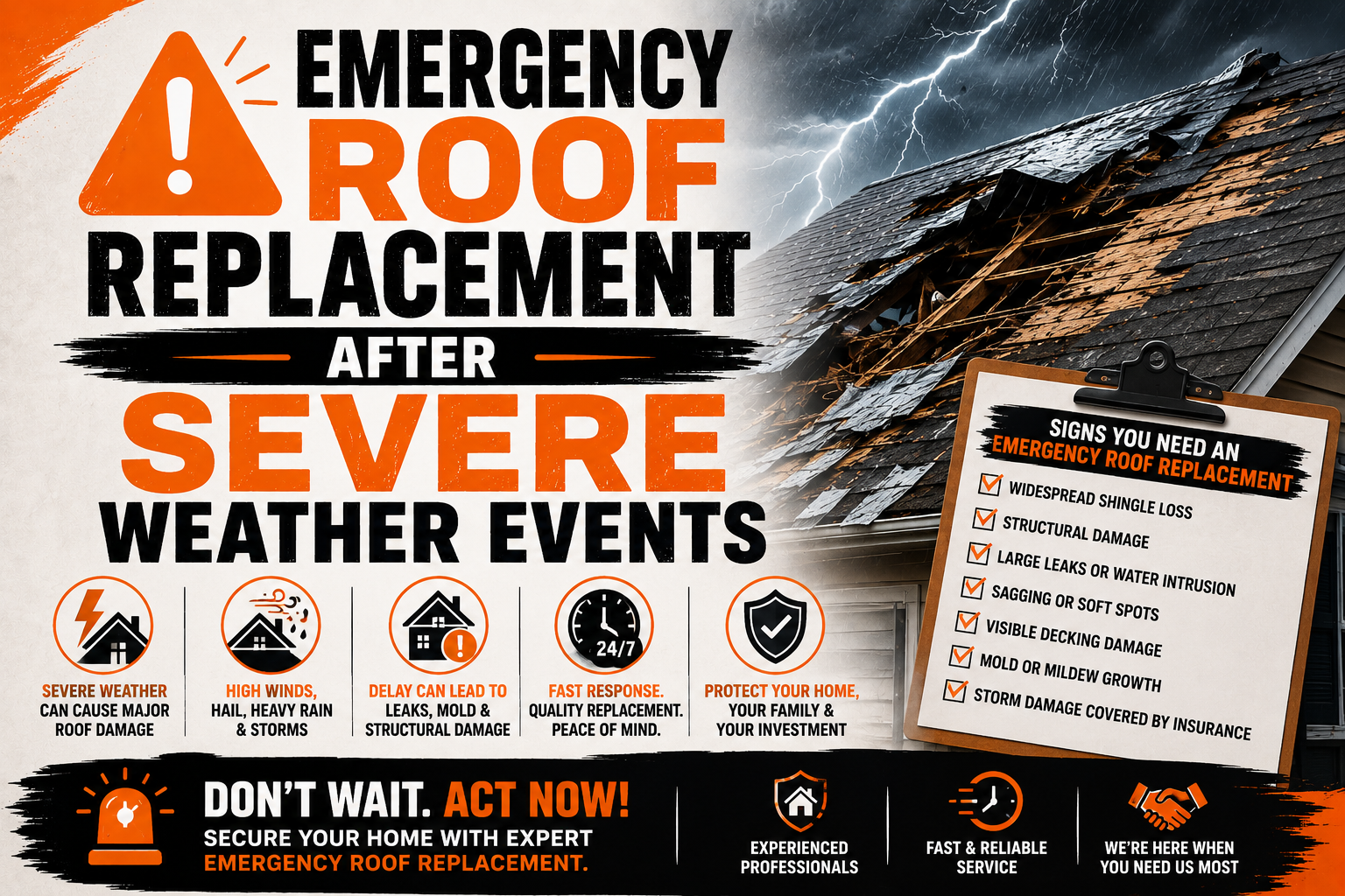 Emergency Roof Replacement After Severe Weather Events