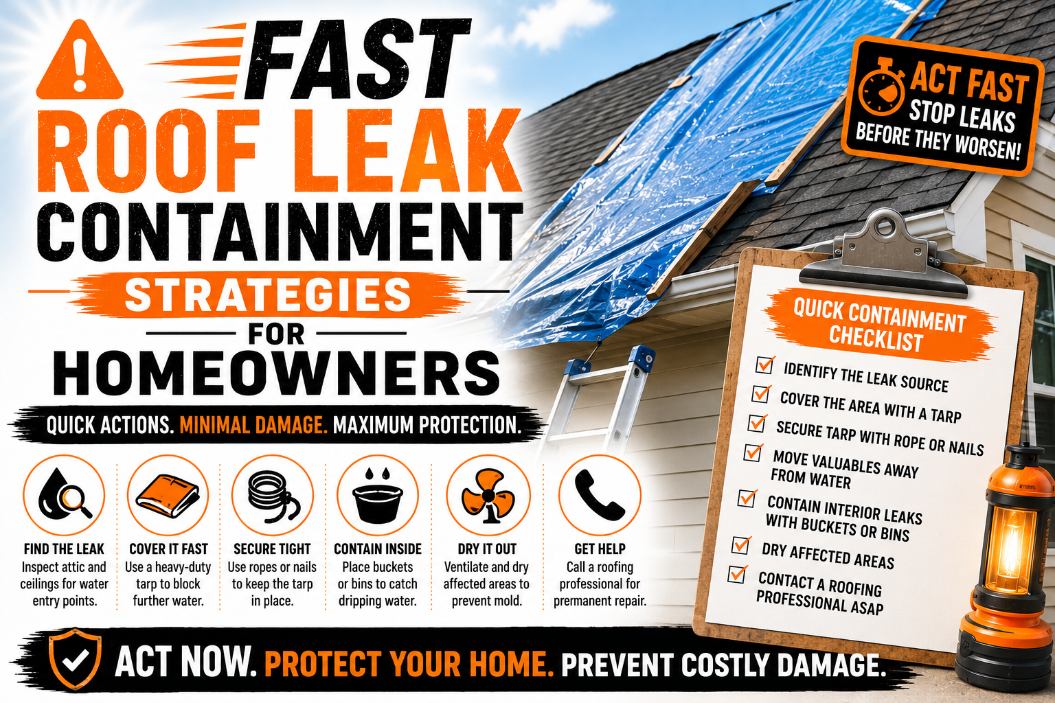Fast Roof Leak Containment Strategies for Homeowners