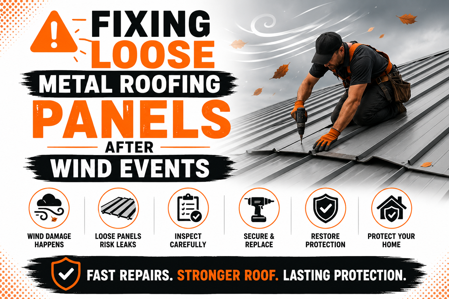Fixing Loose Metal Roofing Panels After Wind Events