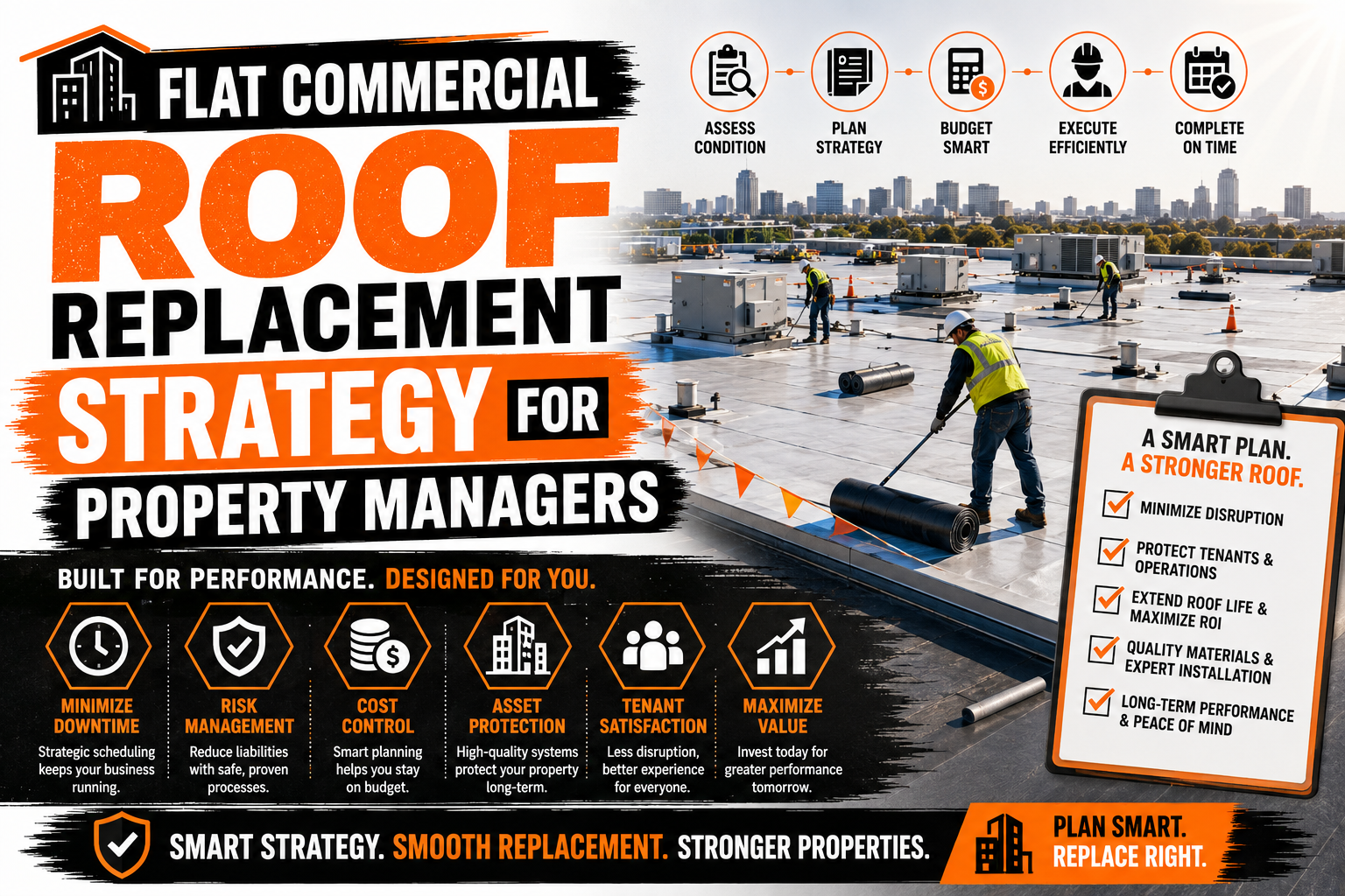 Flat Commercial Roof Replacement Strategy for Property Managers