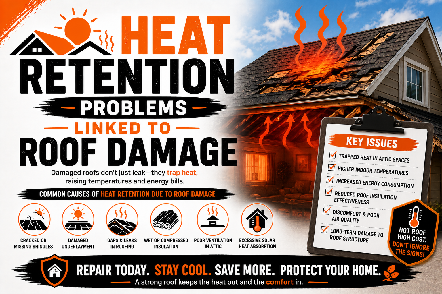 Heat Retention Problems Linked to Roof Damage