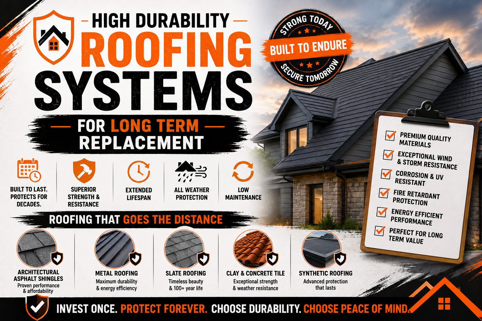 High Durability Roofing Systems for Long Term Replacement