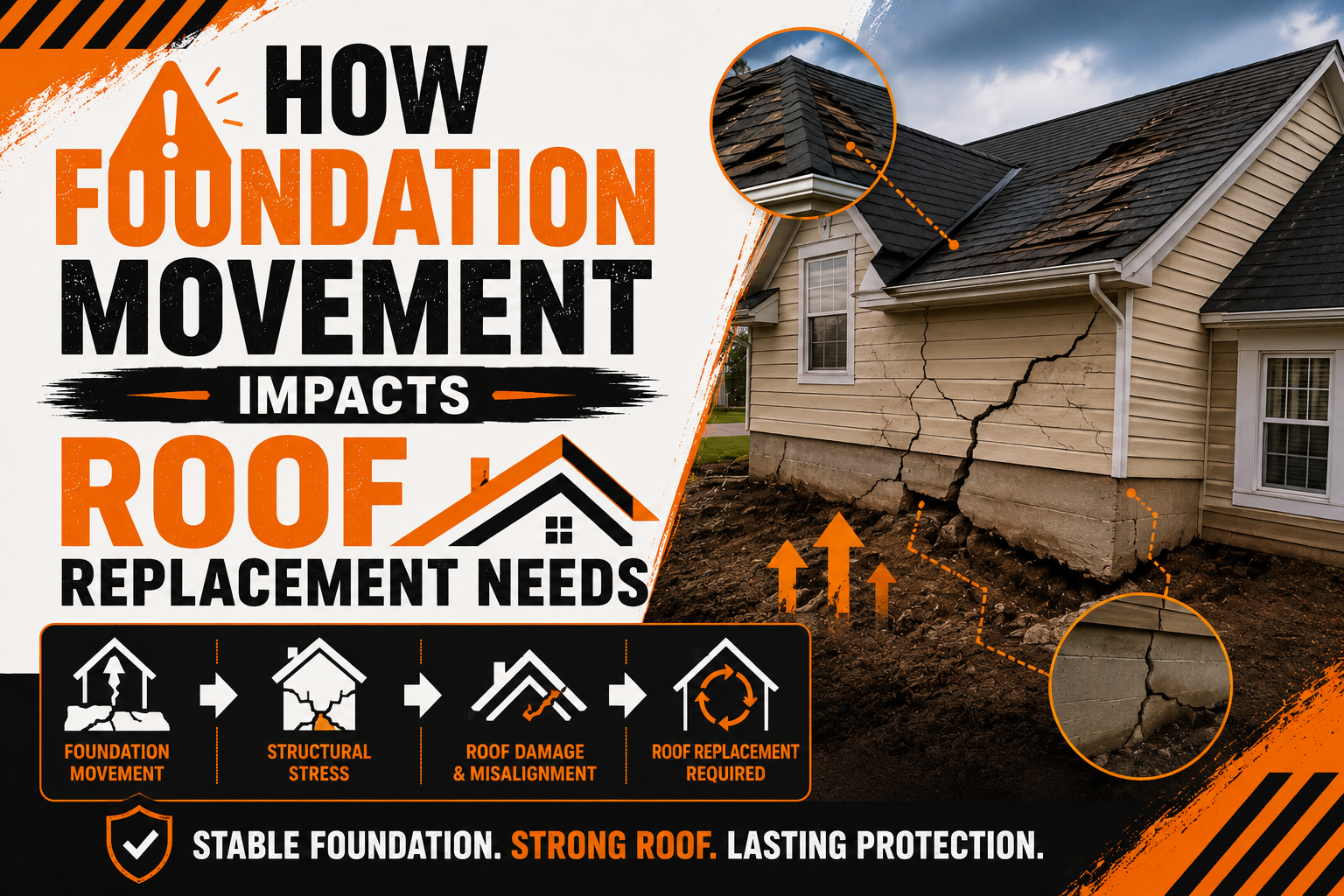 How Foundation Movement Impacts Roof Replacement Needs