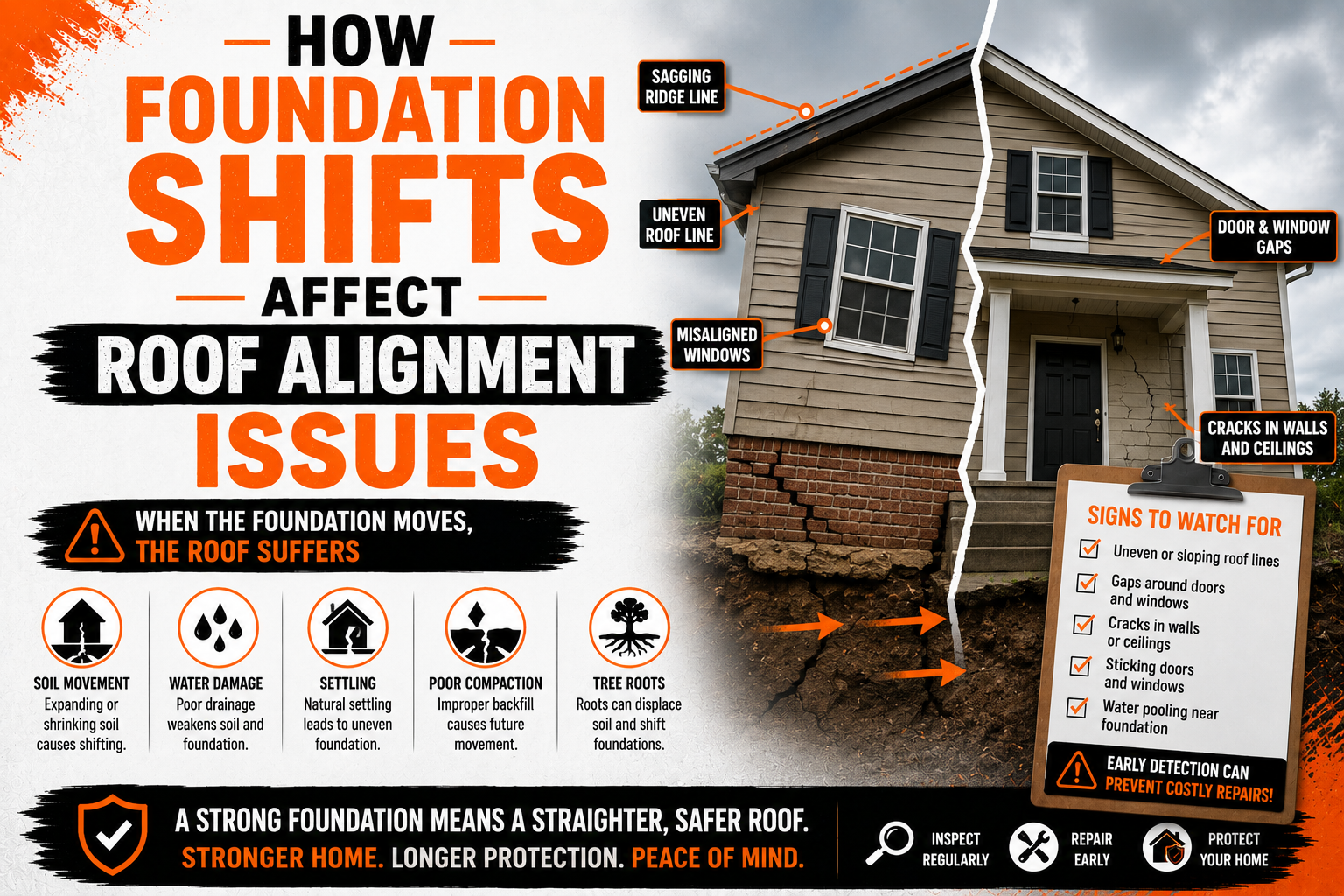How Foundation Shifts Affect Roof Alignment Issues