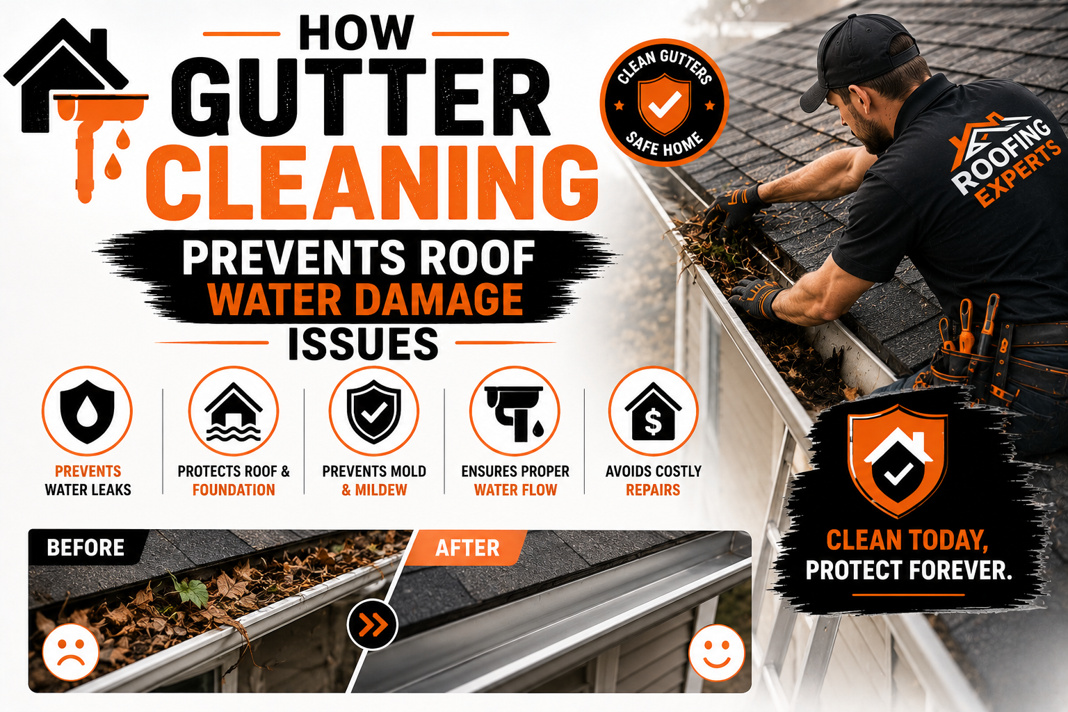 How Gutter Cleaning Prevents Roof Water Damage Issues