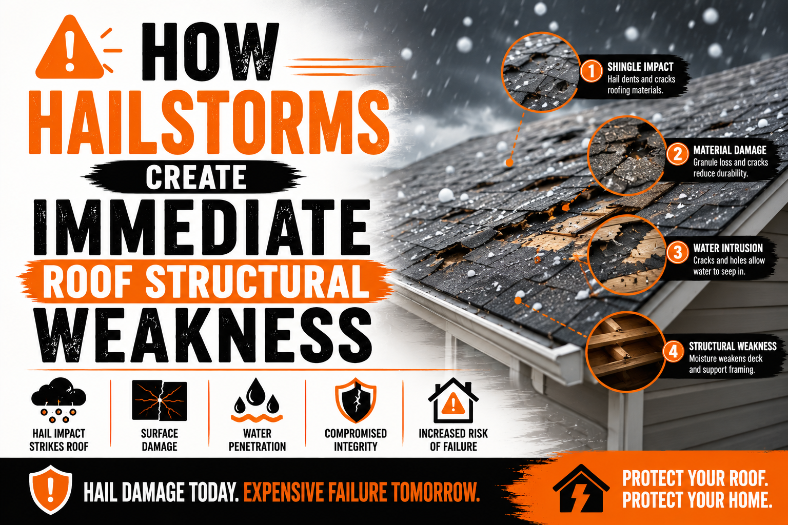 How Hailstorms Create Immediate Roof Structural Weakness