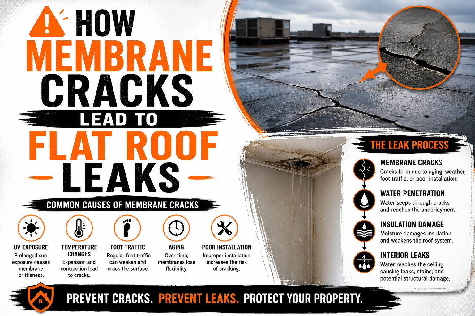 How Membrane Cracks Lead to Flat Roof Leaks
