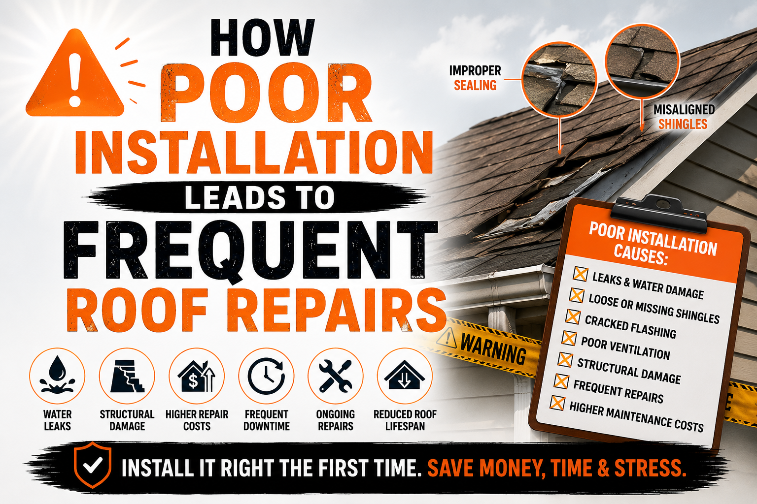 How Poor Installation Leads to Frequent Roof Repairs