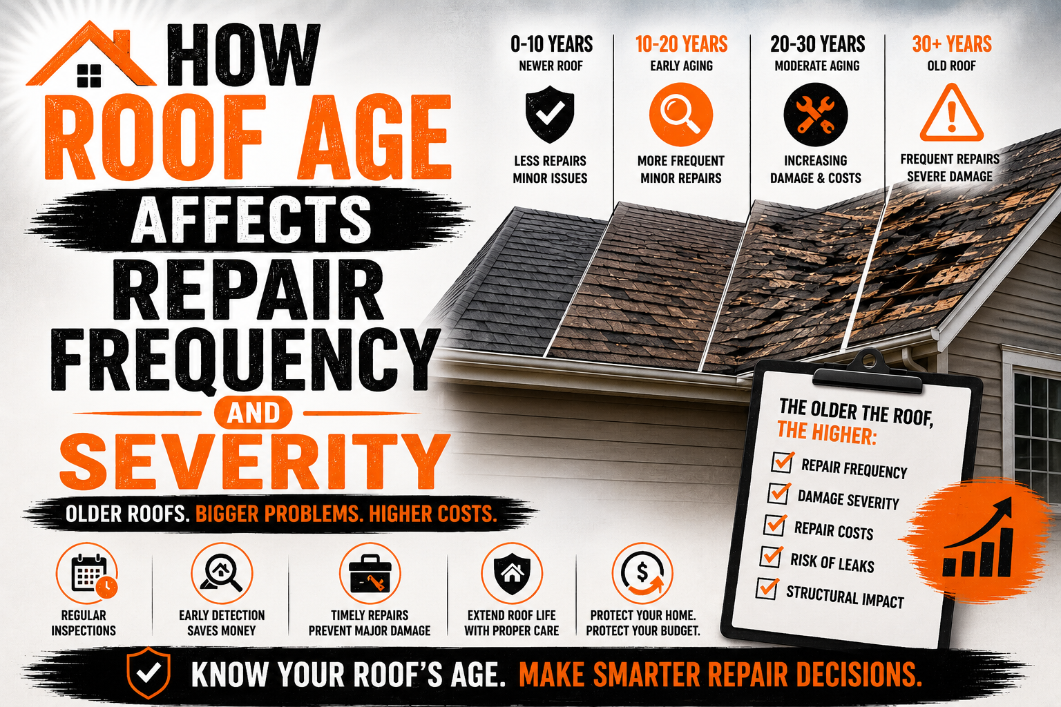How Roof Age Affects Repair Frequency and Severity