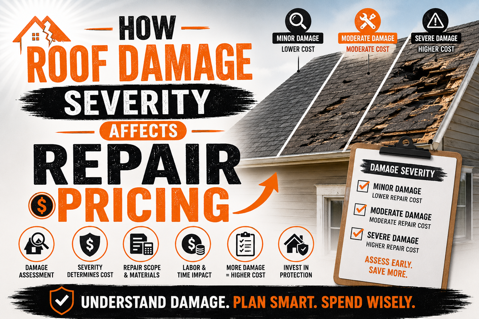 How Roof Damage Severity Affects Repair Pricing