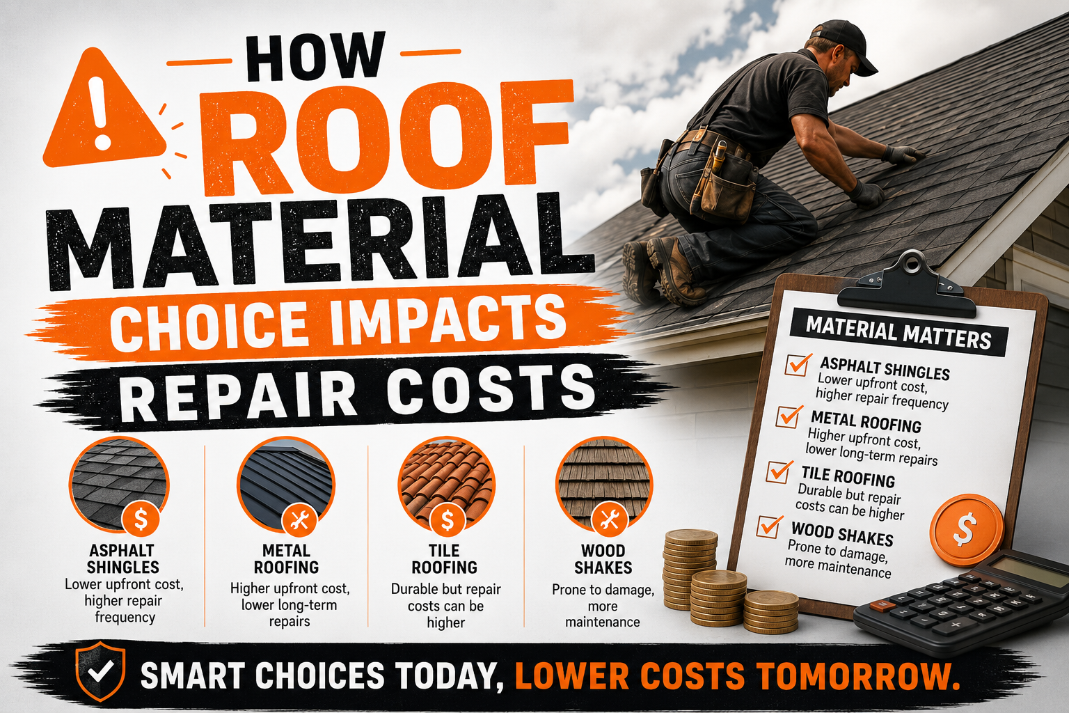 How Roof Material Choice Impacts Repair Costs