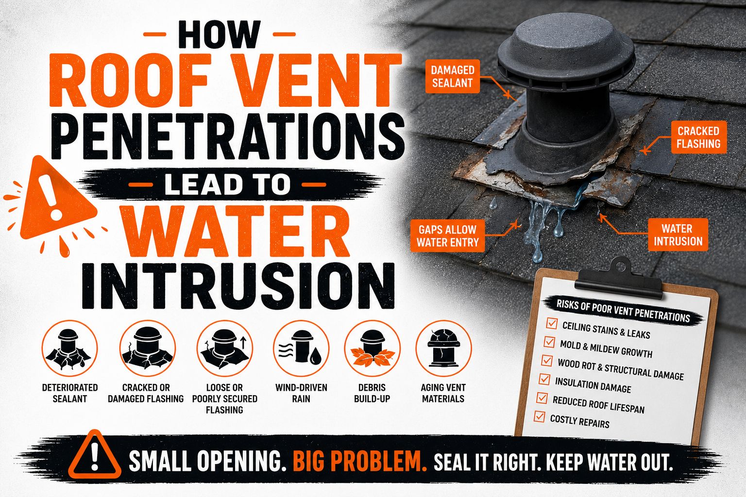 How Roof Vent Penetrations Lead to Water Intrusion