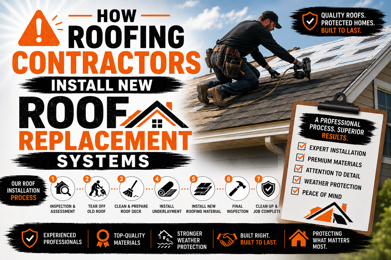 How Roofing Contractors Install New Roof Replacement Systems