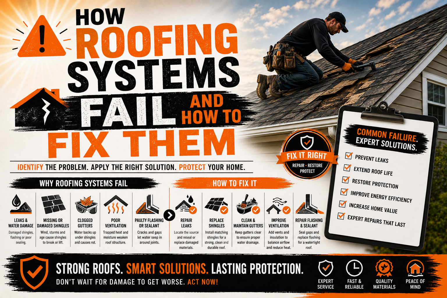 How Roofing Systems Fail and How to Fix Them