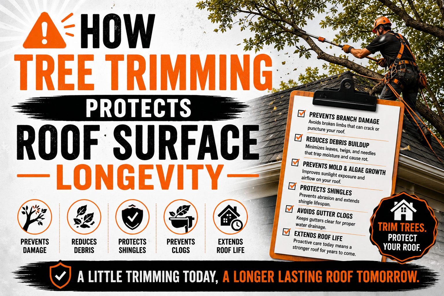 How Tree Trimming Protects Roof Surface Longevity