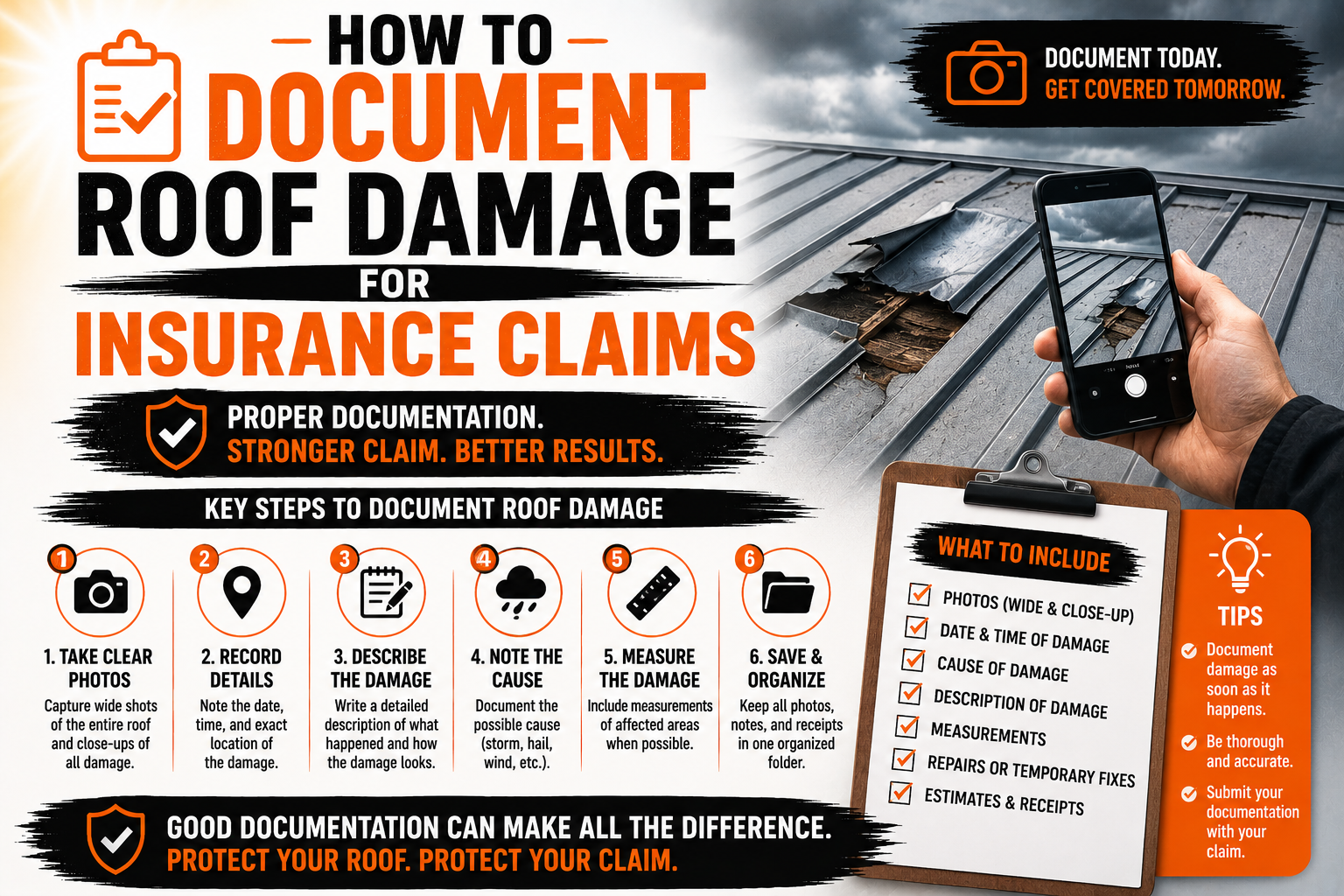How to Document Roof Damage for Insurance Claims