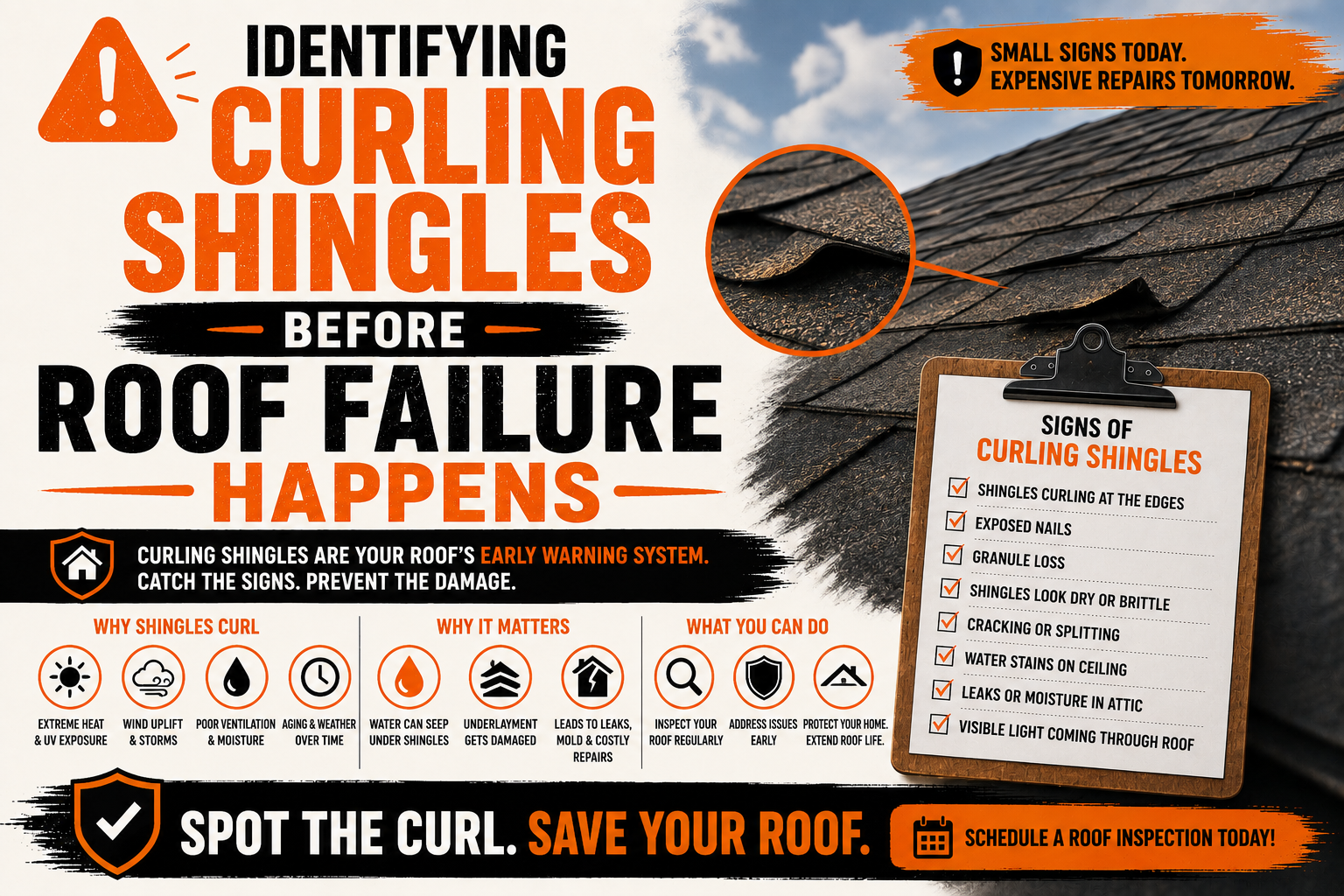 Identifying Curling Shingles Before Roof Failure Happens