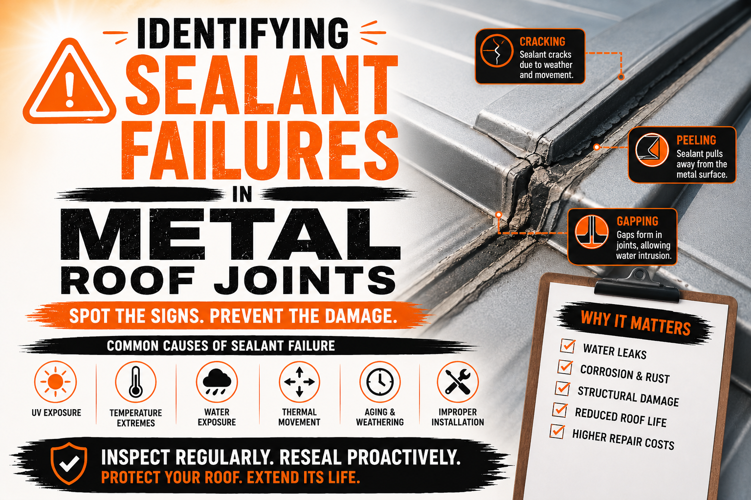 Identifying Sealant Failures in Metal Roof Joints