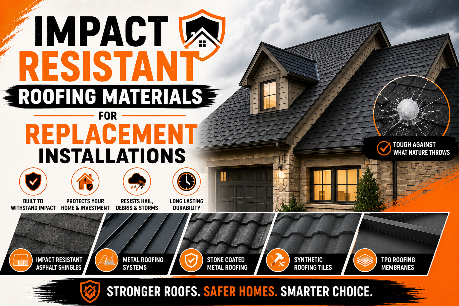 Impact Resistant Roofing Materials for Replacement Installations