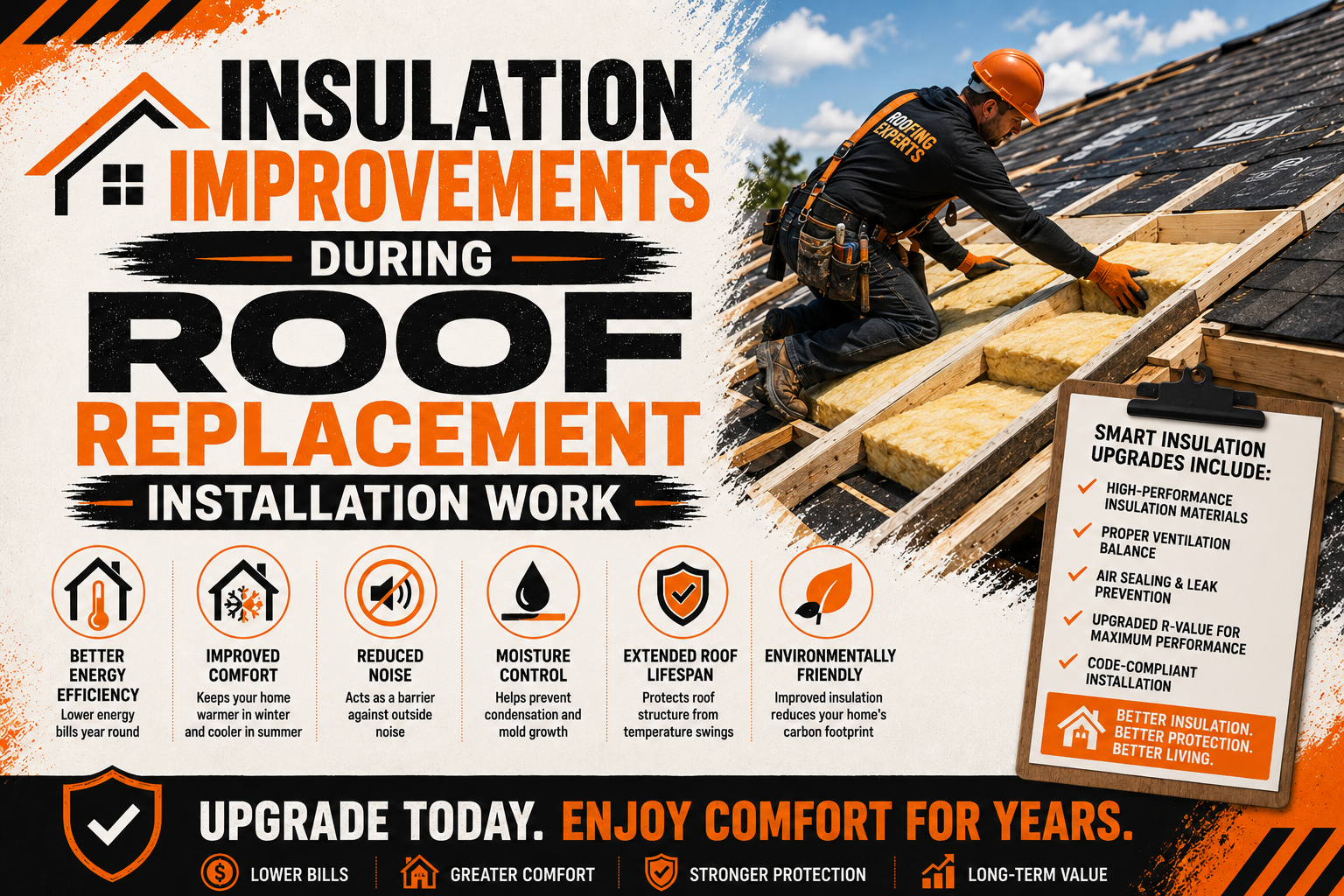 Insulation Improvements During Roof Replacement Installation Work