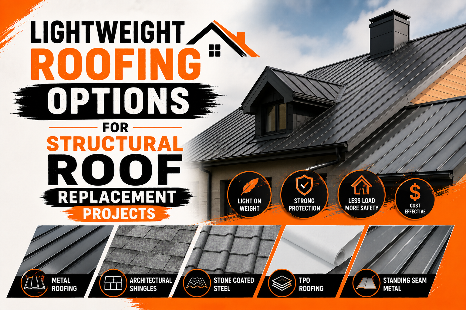 Lightweight Roofing Options for Structural Roof Replacement Projects