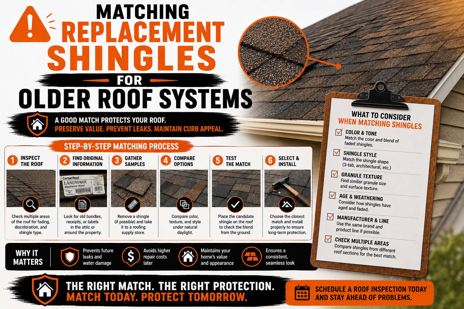 Matching Replacement Shingles for Older Roof Systems