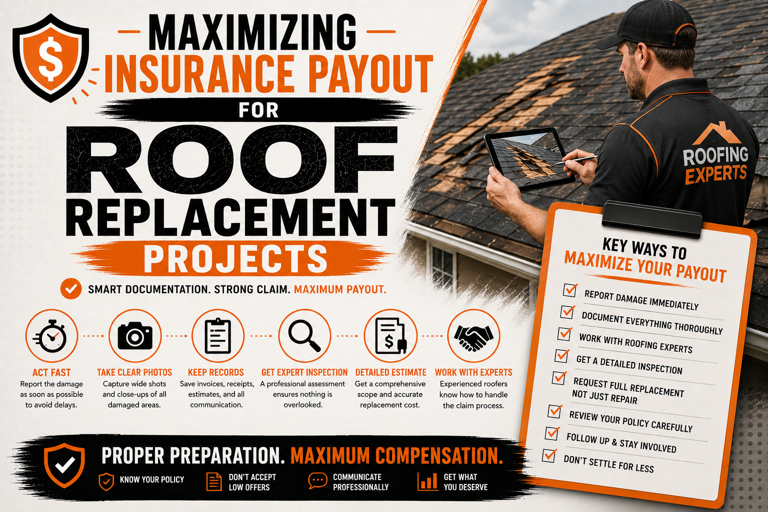 Maximizing Insurance Payout for Roof Replacement Projects