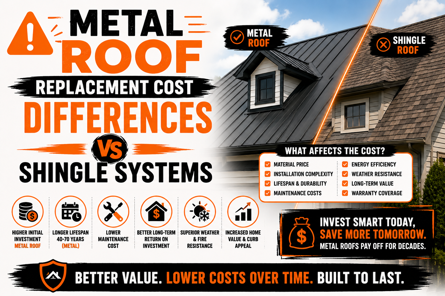 Metal Roof Replacement Cost Differences vs Shingle Systems