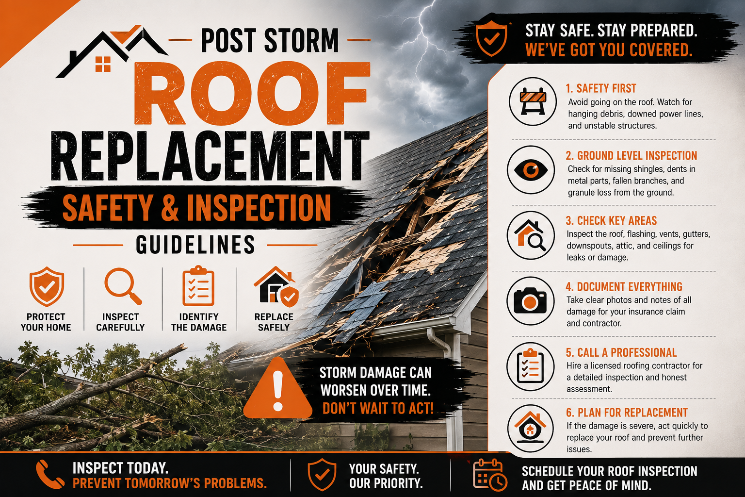 Post Storm Roof Replacement Safety and Inspection Guidelines