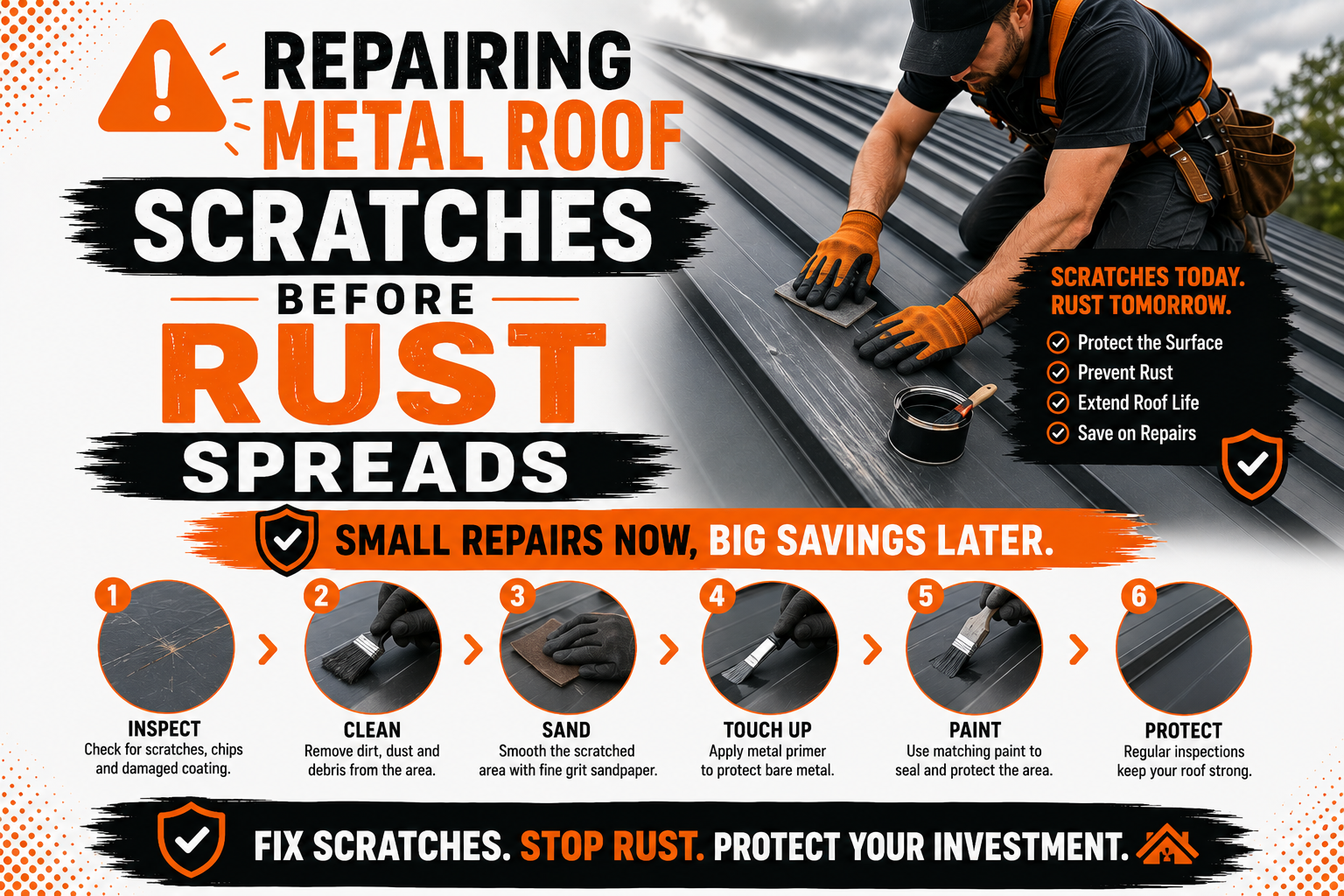 Repairing Metal Roof Scratches Before Rust Spreads