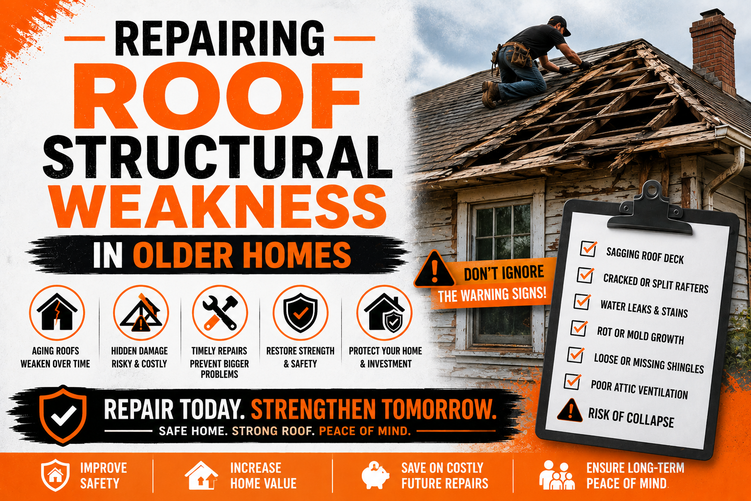 Repairing Roof Structural Weakness in Older Homes