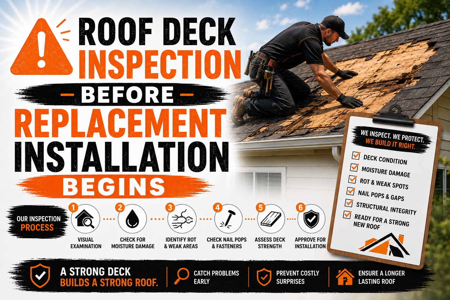 Roof Deck Inspection Before Replacement Installation Begins
