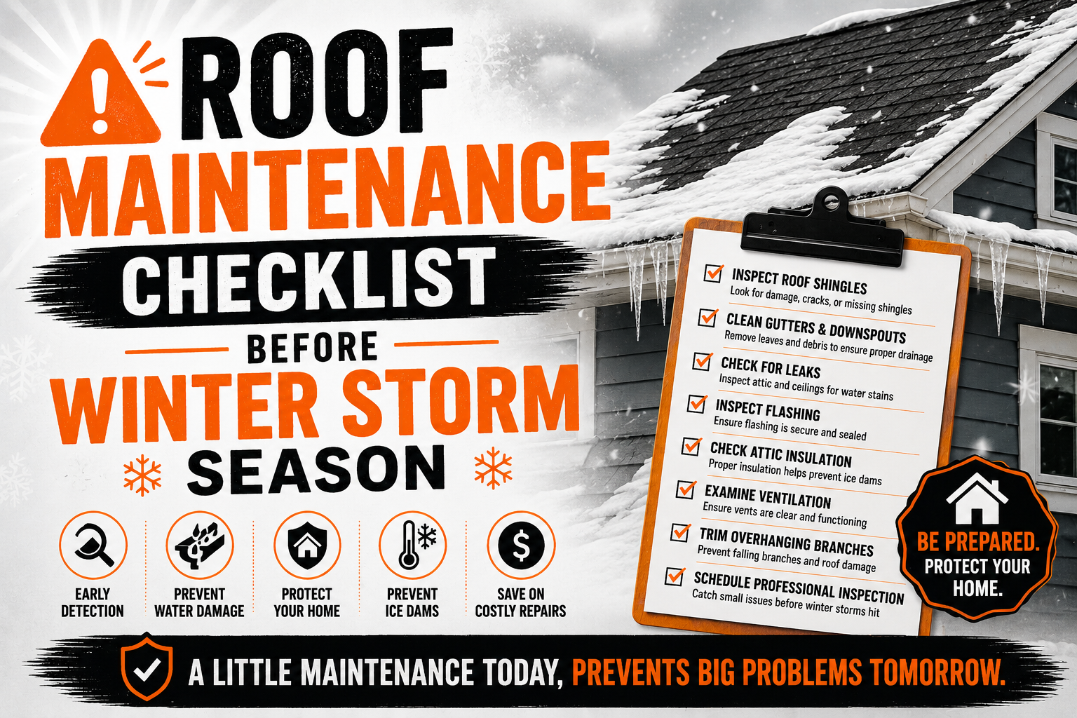 Roof Maintenance Checklist Before Winter Storm Season