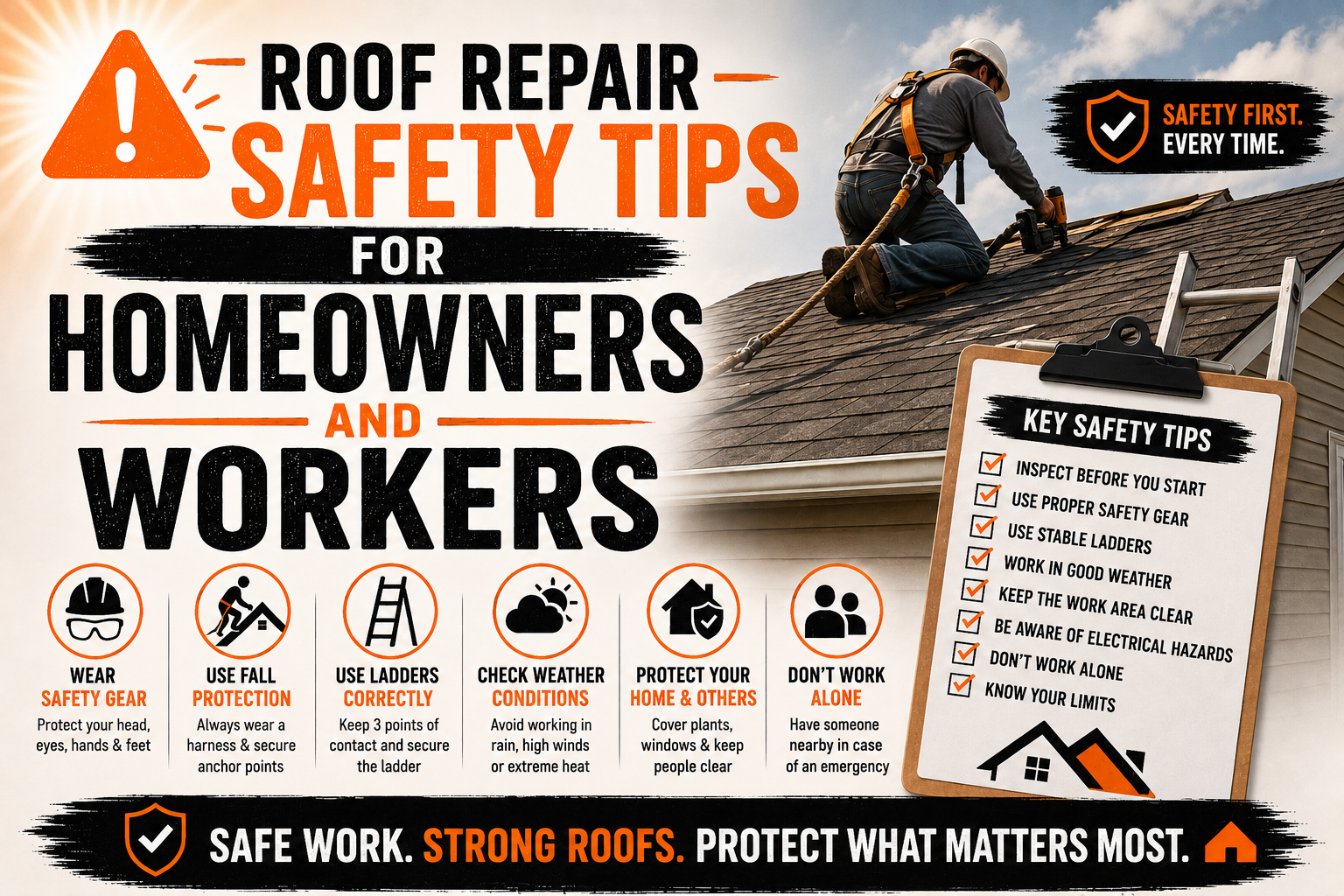 Roof Repair Safety Tips for Homeowners and Workers