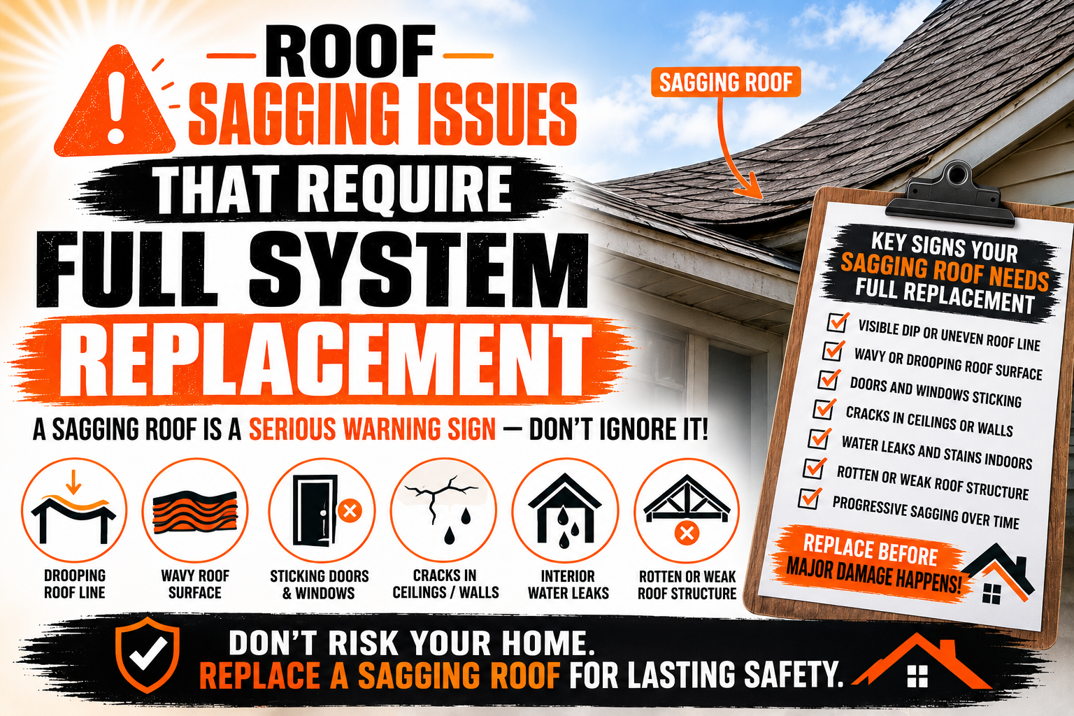 Roof Sagging Issues That Require Full System Replacement