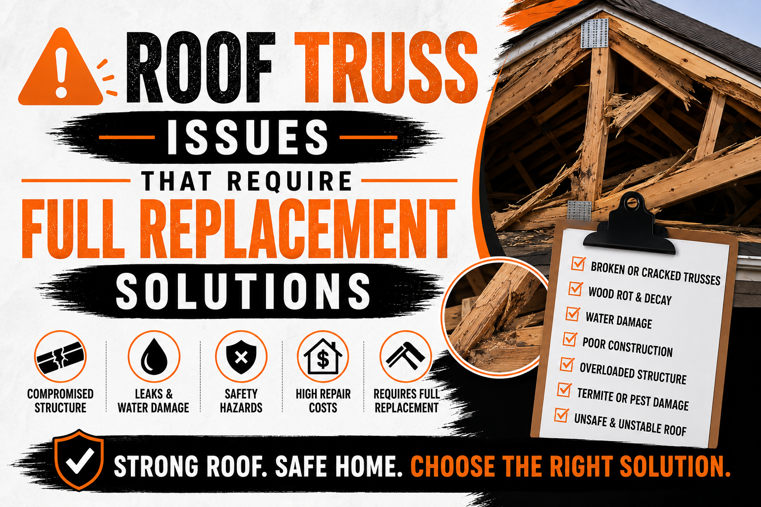 Roof Truss Issues That Require Full Replacement Solutions